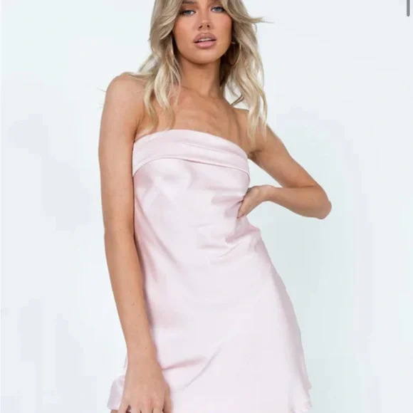 strapless open back dress Hailey Strapless Mini Dress Pink